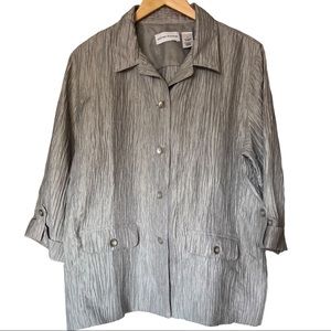 SZ 18 dressy silver jacket by Alfred Dunner EUC